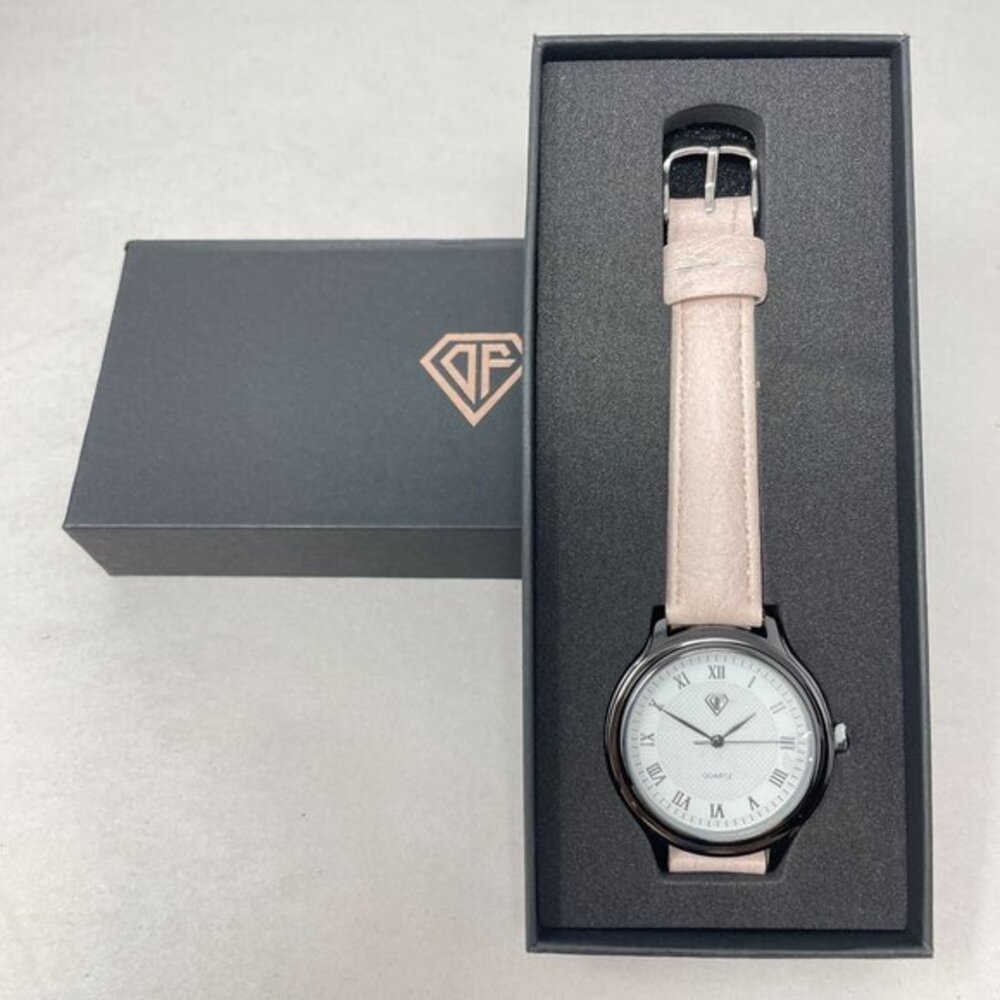 DF Watch Pink Band Quartz Movement Stainless‎ Steel Back Gift Box Spring Colors
